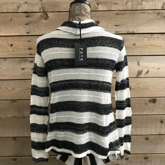 NWT Fate Black & White Drape Cardigan Size Small - Picture 2 of 2